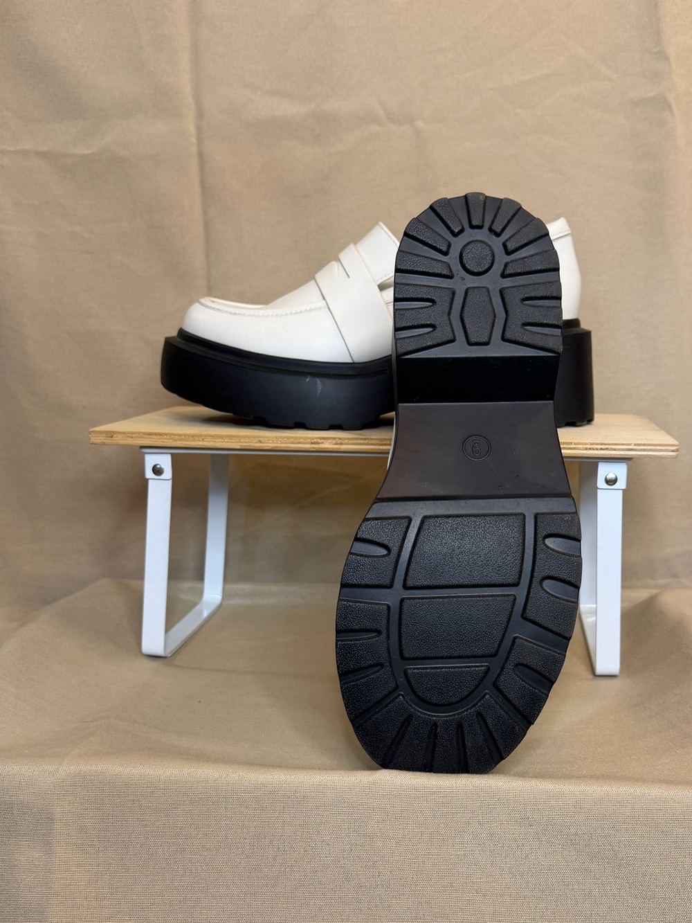 wild fable White Platform Penny Loafers with Black Sole - Picture 4 of 4